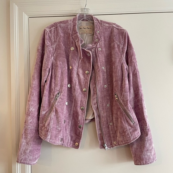 Free People Velvet Jacket - Pink - Medium - like new - Picture 2 of 11